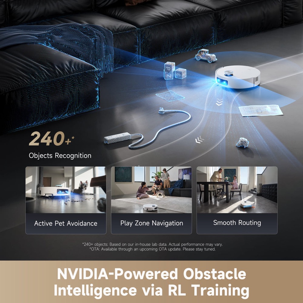 Dreame Aqua10 Ultra Roller OmniSight navigation with VersaLift retractable LiDAR and dual AI cameras