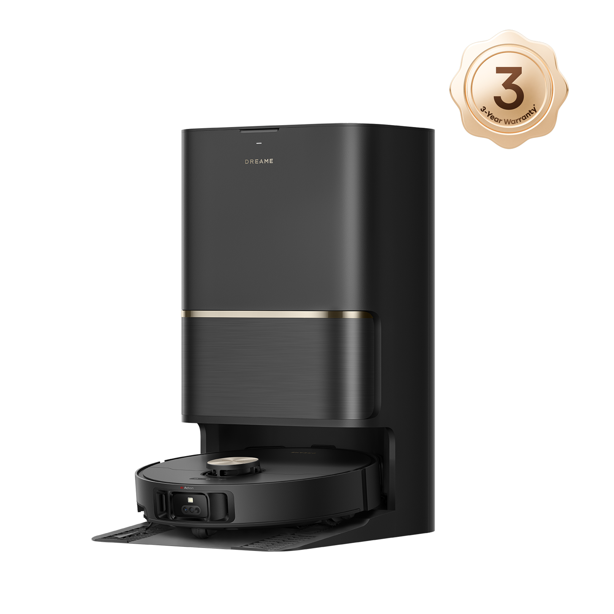 Dreame L50 Ultra robot vacuum in black finish top view