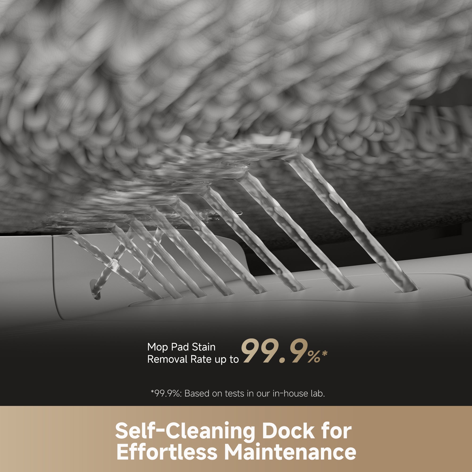 Dreame L50 Ultra automatic mop washing with hot water in dock