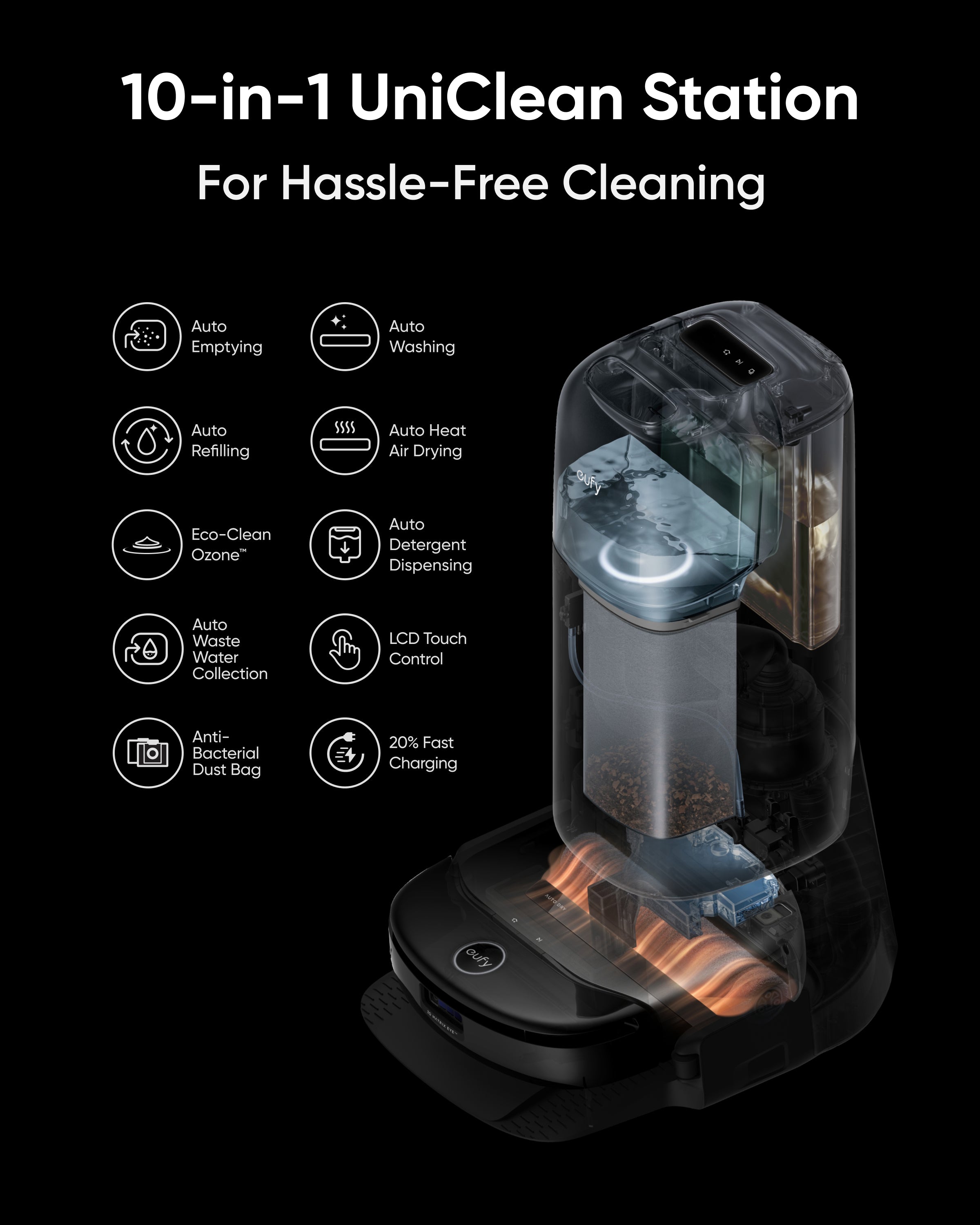 eufy Omni S1 Pro roller mop HydroJet system cleaning hardwood floor