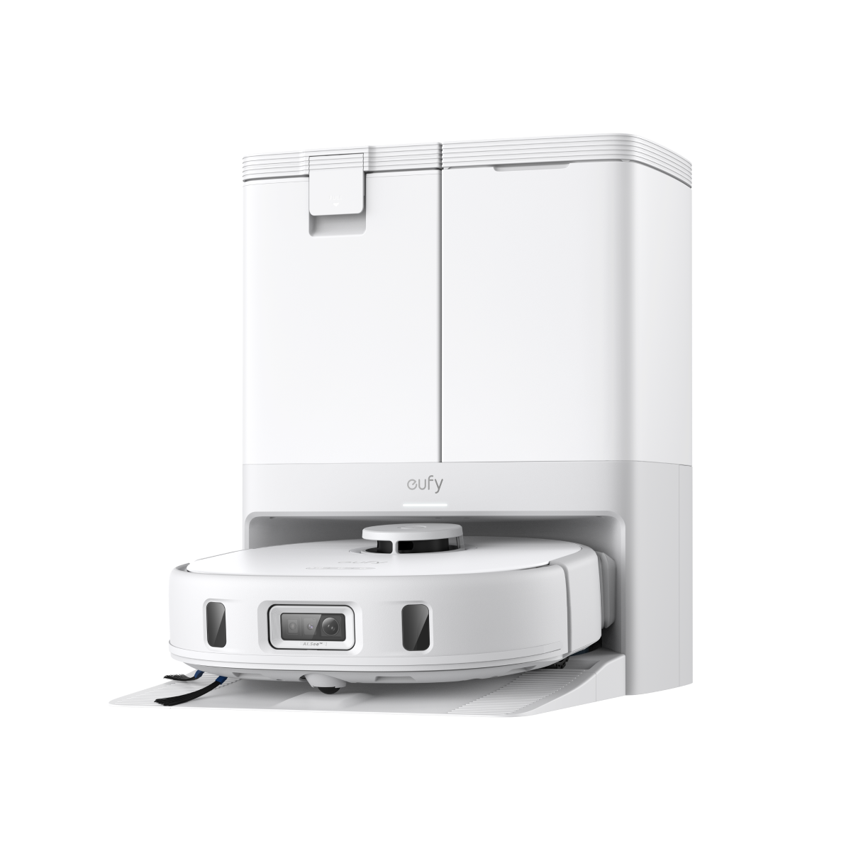 eufy X10 Pro Omni cleaning carpet with anti-tangle brush