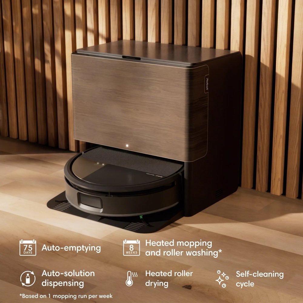Roomba Max 705 AutoWash Dock with self-emptying bin and heated mop wash dry station