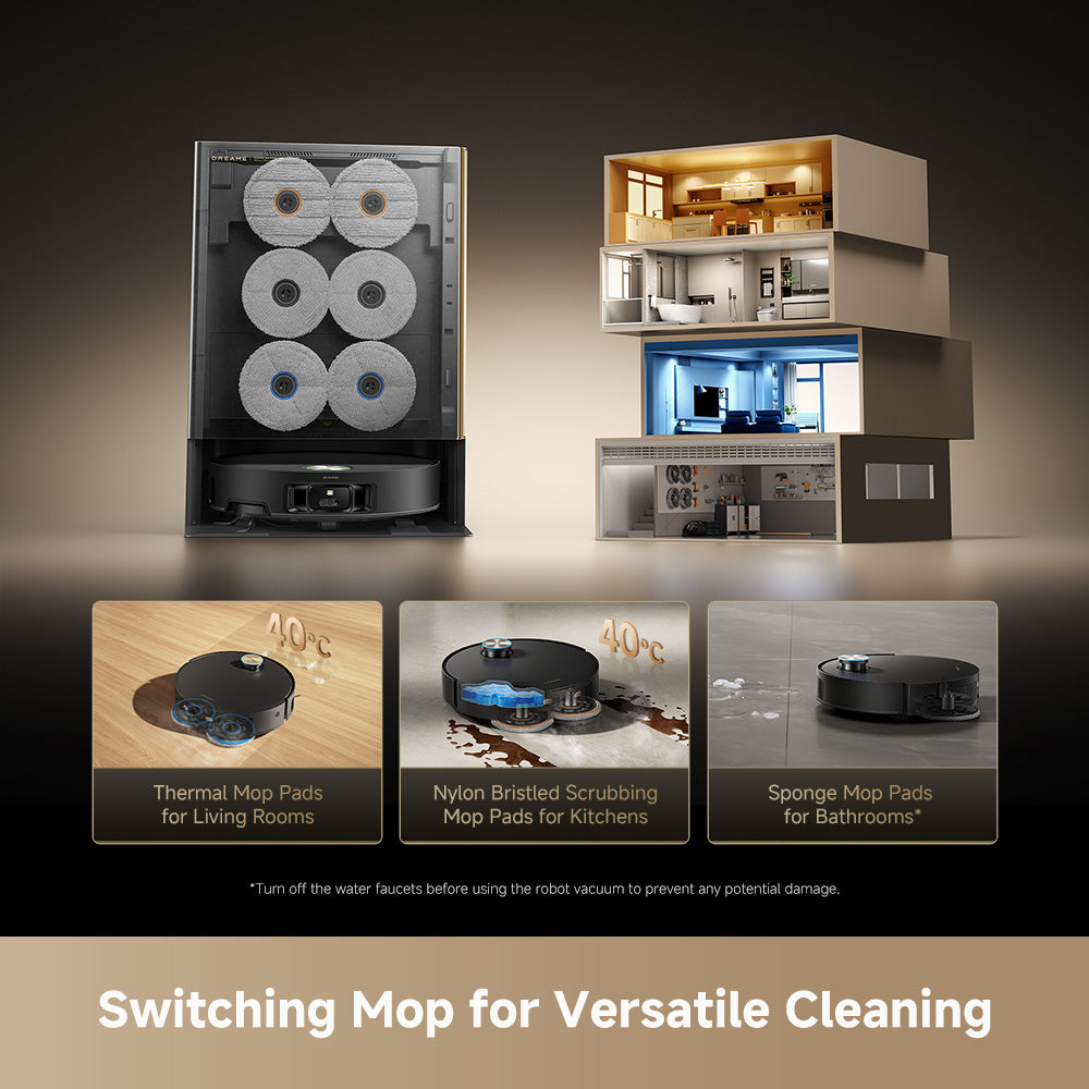 Dreame Matrix10 Ultra Multi-Mop Switching dock with three mop pad types