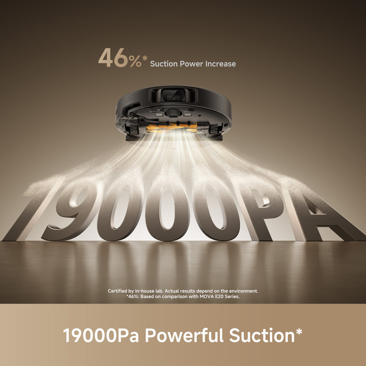 MOVA E30 Pro Plus 19,000Pa suction picking up debris