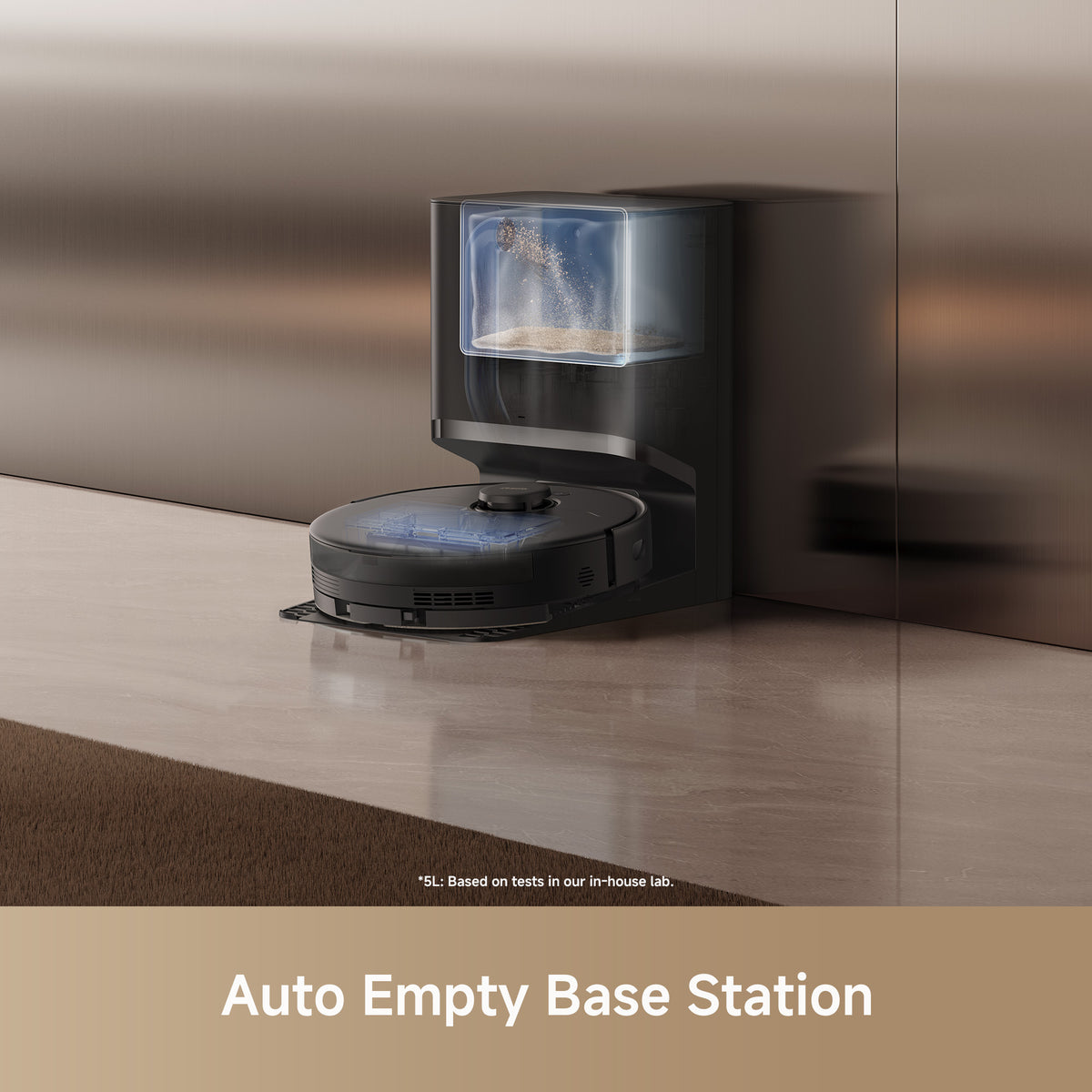 MOVA E30 Pro Plus 5L auto-empty base station emptying the onboard dustbin