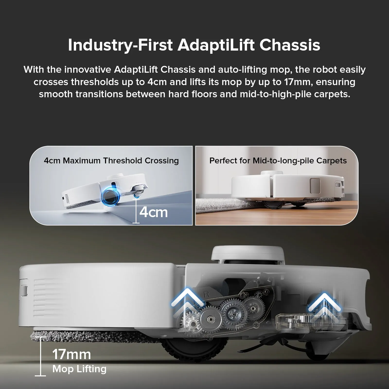 Roborock Qrevo Edge FlexiArm extending mop reaching wall edges