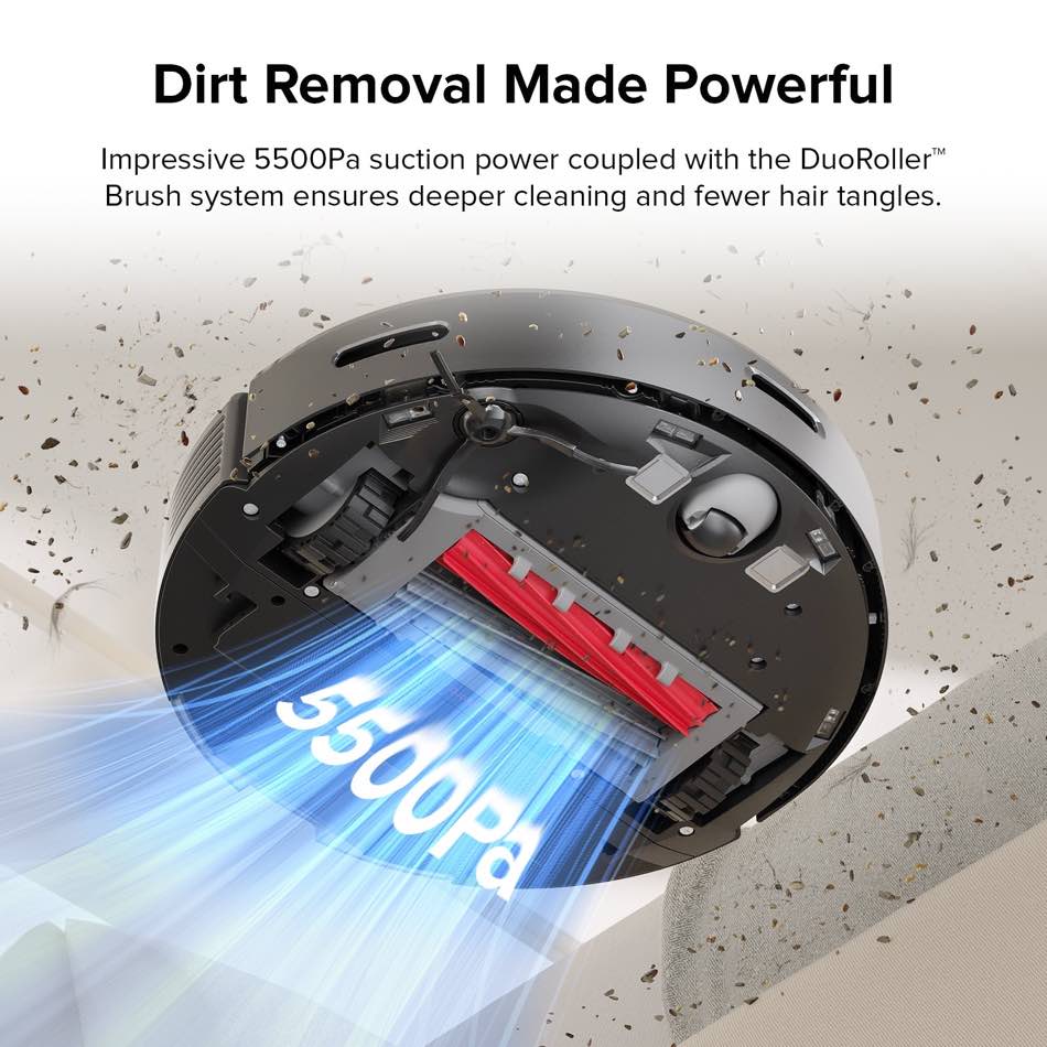 Roborock Q5 Pro+ 5500Pa suction with DuoRoller all-rubber brush