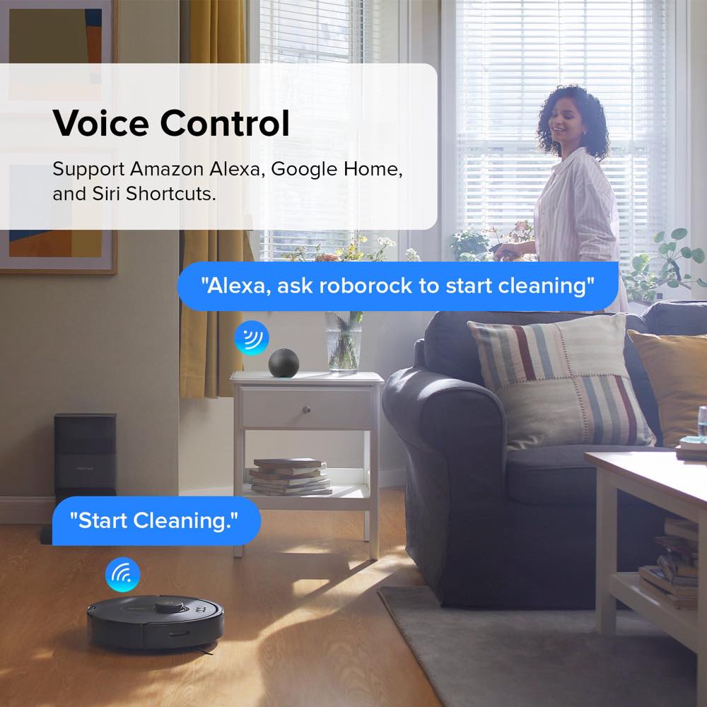 Roborock Q5 Pro+ voice control with Alexa, Google Home and Siri Shortcuts