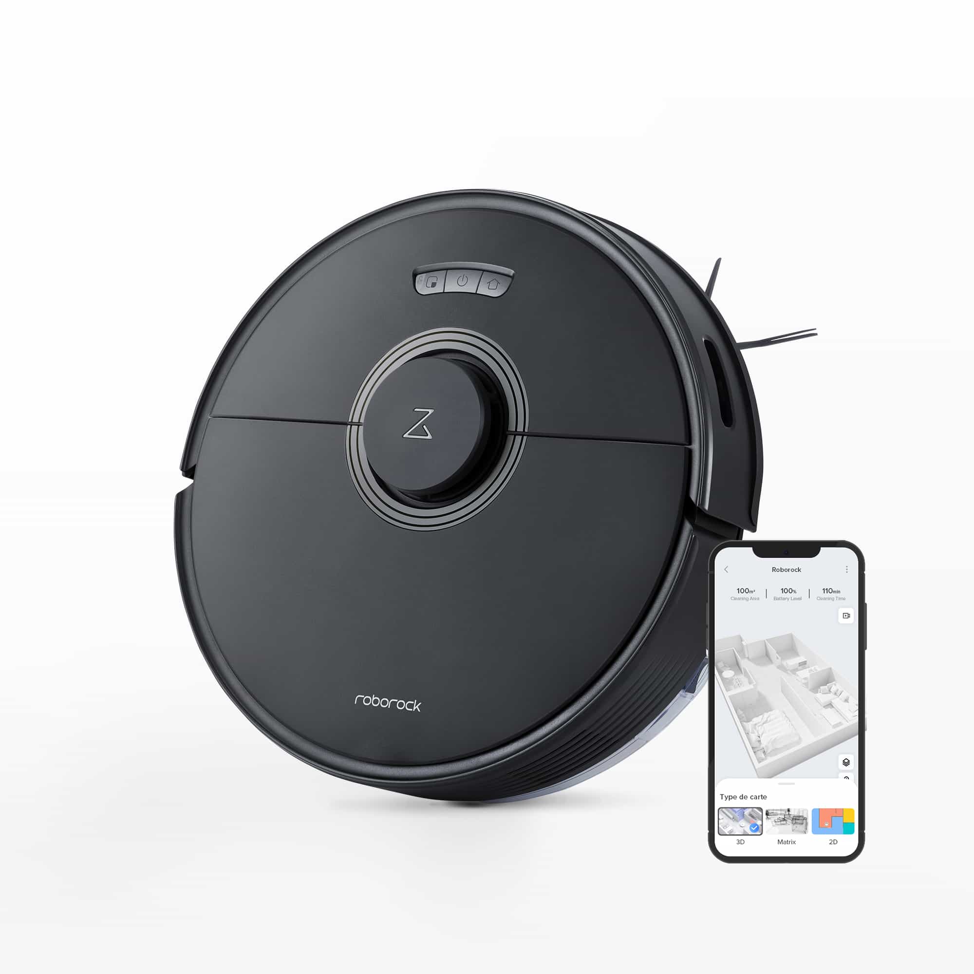 Roborock Q7 Max+ — $469 Roborock Q7 Max Plus black robot vacuum